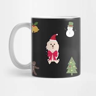 Christmas Maltipoo Dog Sticker Pack Mug